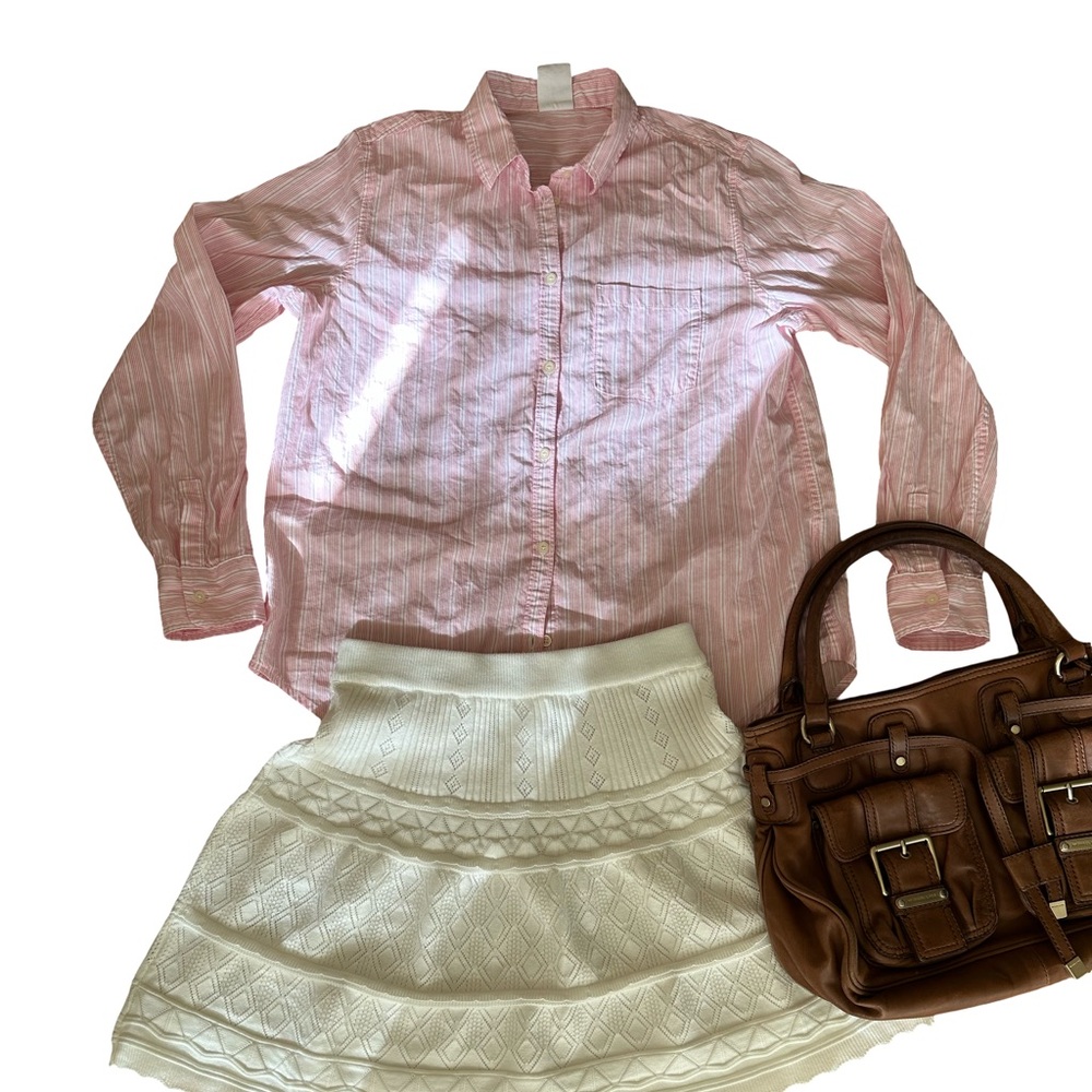 GAP Pink Striped Classic Shirt